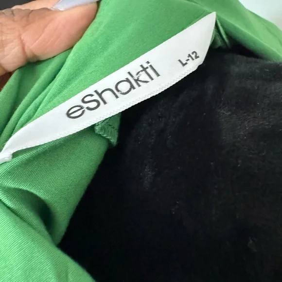 eShakti Vibrant Green Long Sleeve Dress - Picture 5 of 5